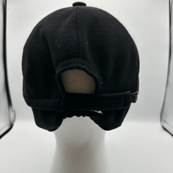 Conte Florence Hat Cap 60 Black Wool Earflap Baseball Italy Sporty Luxury - Picture 8 of 15
